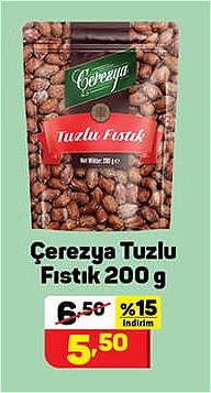 Çerezya Tuzlu Fıstık 200 g image