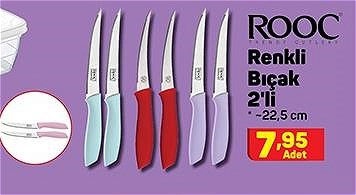 Rooc Renkli Bıçak 2'li 22,5 cm image