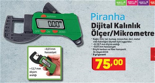 Piranha Dijital Kalınlık Ölçer/Mikrometre image