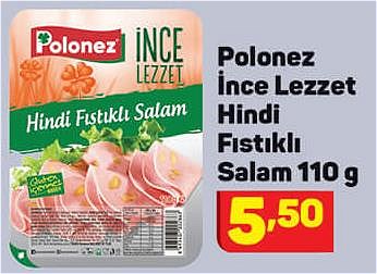 Polonez İnce Lezzet Hindi Fıstıklı Salam 110 g image