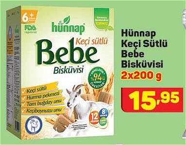 Hünnap Keçi Sütlü Bebe Bisküvisi 2x200 g image