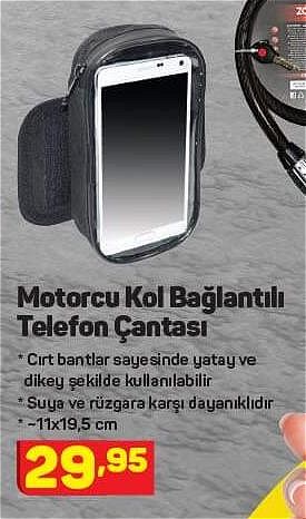 Motorcu Kol Bağlantılı Telefon Çantası image