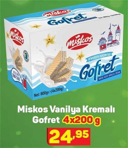 Miskos Vanilya Kremalı Gofret 4x200 g image