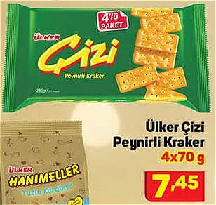 Ülker Çizi Peynirli Kraker 4x70 g image