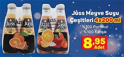 Juss Meyve Suyu Çeşitleri 4x200 ml image