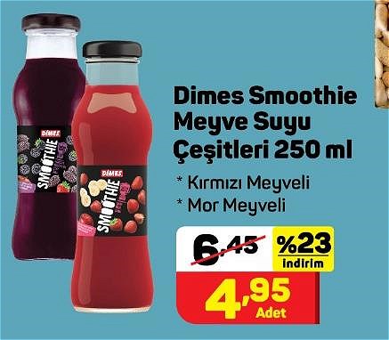 Dimes Smoothie Meyve Suyu Çeşitleri 250 ml image