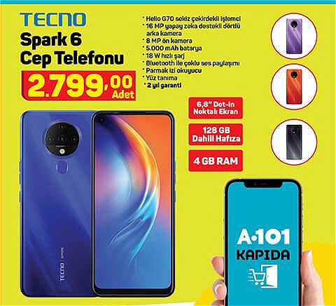 Tecno Spark 6 128 GB Cep Telefonu  image