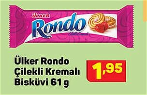 Ülker Rondo Çilekli Kremalı Bisküvi 61 g image