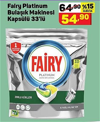 Fairy Platinum Bulaşık Makinesi Kapsülü 33'lü image