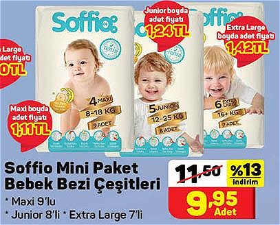 Soffio Mini Paket Bebek Bezi Çeşitleri image