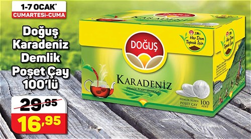 Doğuş Karadeniz Demlik Poşet Çay 100'lü image