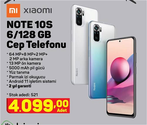 Xiaomi Note 10S 6/128 GB Cep Telefonu image