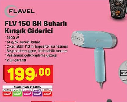 Flavel FLV 150 BH Buharlı Kırışık Giderici 1400 W image