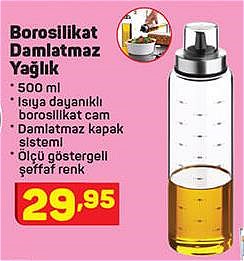 Borosilikat Damlatmaz Yağlık 500 ml image