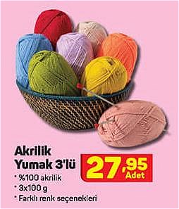 Akrilik Yumak 3'lü 3x100 g image