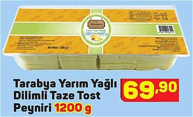 Tarabya Yarım Yağlı Dilimli Taze Tost Peyniri 1200 g image