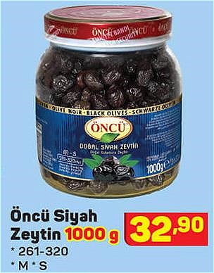 Öncü Siyah Zeytin 1000 g 261-320 M-S image