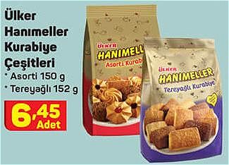 Ülker Hanımeller Kurabiye Çeşitleri Asorti 150 g/Tereyağlı 152 g image