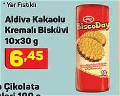 Aldiva Kakaolu Kremalı Bisküvi 10x30 g image