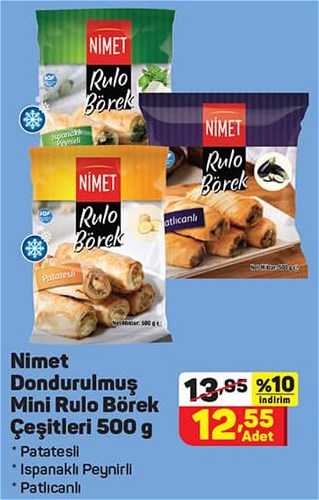 Nimet Dondurulmuş Mini Rulo Börek Çeşitleri 500 g image