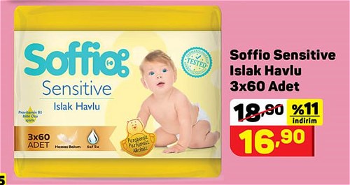 Soffio Sensitive Islak Havlu 3x60 Adet image