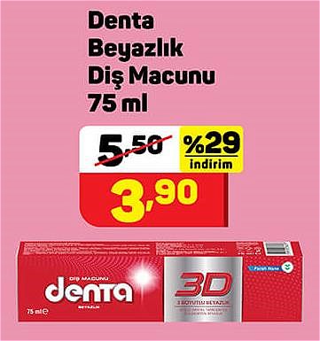 Denta Beyazlık Diş Macunu 75 ml image