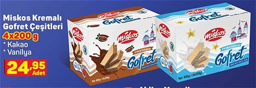 Miskos Kremalı Gofret Çeşitleri 4x200 g image