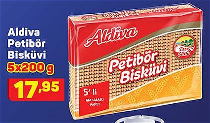 Aldiva Petibör Bisküvi 5x200 g image