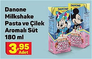 Danone Milkshake Pasta ve Çilek Aromalı Süt 180 ml image