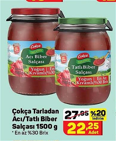 Çokça Tarladan Acı/Tatlı Biber Salçası 1500 g image