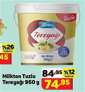 Milkten Tuzlu Tereyağı 950 g image