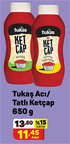 Tukaş Acı/Tatlı Ketçap 650 g image