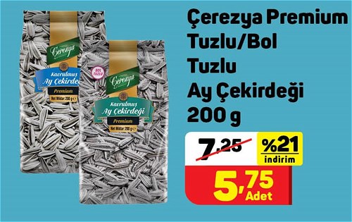 Çerezya Premium Tuzlu/Bol Tuzlu Ay Çekirdeği 200 g image