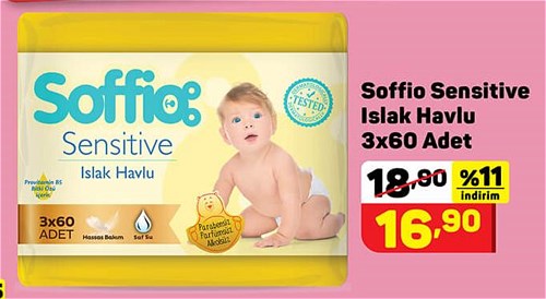 Soffio Sensitive Islak Havlu 3x60 Adet image