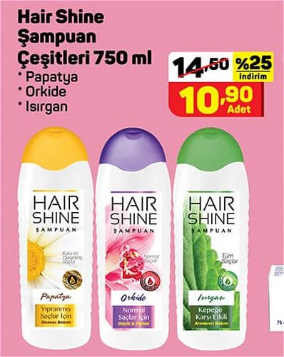 Hair Shine Şampuan Çeşitleri 750 ml image