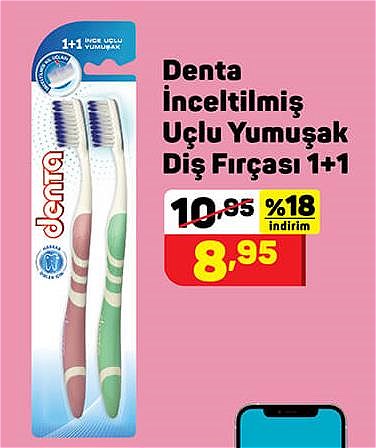 Denta İnceltilmiş Uçlu Yumuşak Diş Fırçası 1+1 image