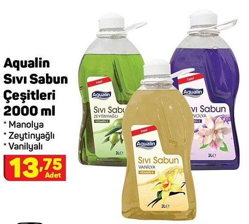 Aqualin Sıvı Sabun Çeşitleri 2000 ml image