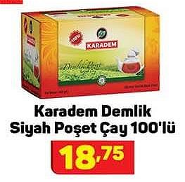 Karadem Demlik Siyah Poşet Çay 100'lü image