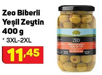 Zeo Biberli Yeşil Zeytin 400 g 3XL-2XL image