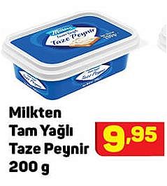 Milkten Tam Yağlı Taze Peynir 200 g image