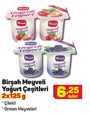 Birşah Meyveli Yoğurt Çeşitleri 2x125 g image