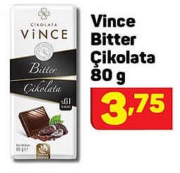 Vince Bitter Çikolata 80 g image