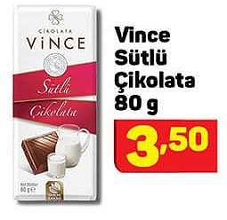 Vince Sütlü Çikolata 80 g image