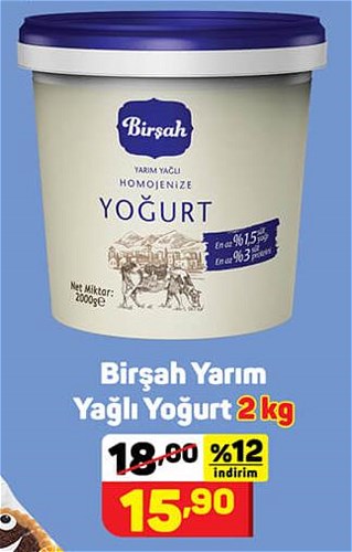 Birşah Yarım Yağlı Yoğurt 2 kg image