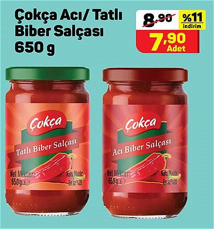 Çokça Acı/Tatlı Biber Salçası 650 g image