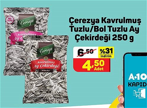 Çerezya Kavrulmuş Tuzlu/Bol Tuzlu Ay Çekirdeği 250 g image