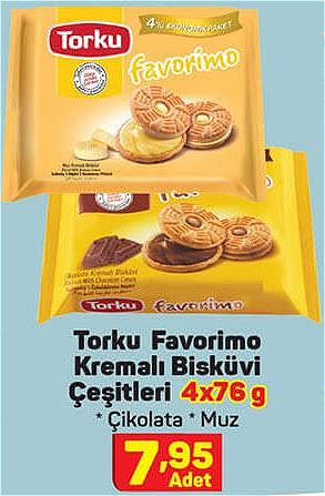 A101 Torku Favorimo Kremalı Bisküvi Çeşitleri 4x76 g