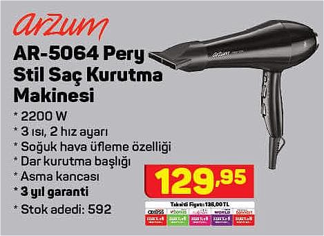 Arzum AR-5064 Pery Stil Saç Kurutma Makinesi 2200 W image