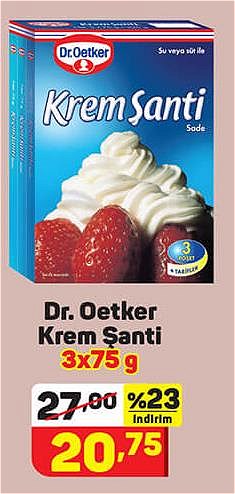 Dr. Oetker Krem Şanti 3x75 g image