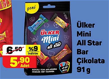 Ülker Mini All Star Bar Çikolata 91 g image